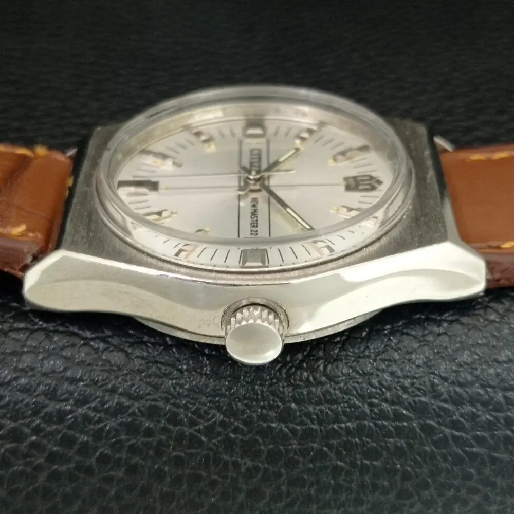 Vintage 1988 Citizen Manual Wound Mens Silver Watch & Silver Accents